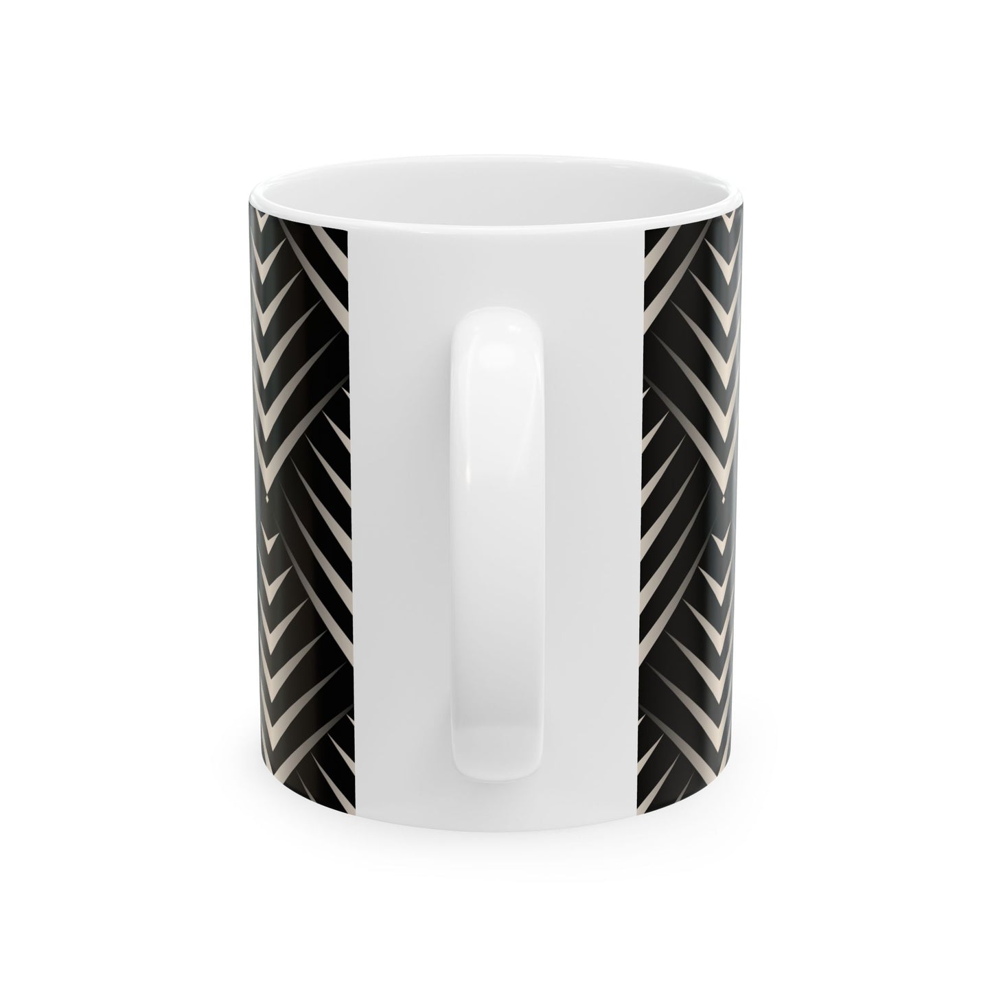 Chic Geometric Black and White Ceramic Mug - Coffee Lover Gift, Stylish Tea Cup, Home Decor, Modern Kitchenware, Unique Present