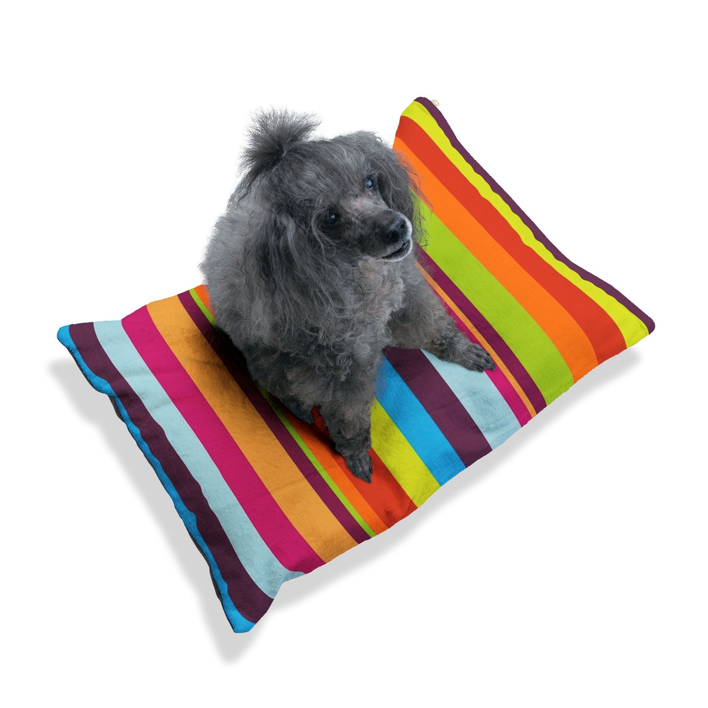 Vibrant Striped Pet Bed - Cozy Dog & Cat Cushion for Comfort, Modern Design Pet Bedding, Colorful Pet Furniture, Pet Gift