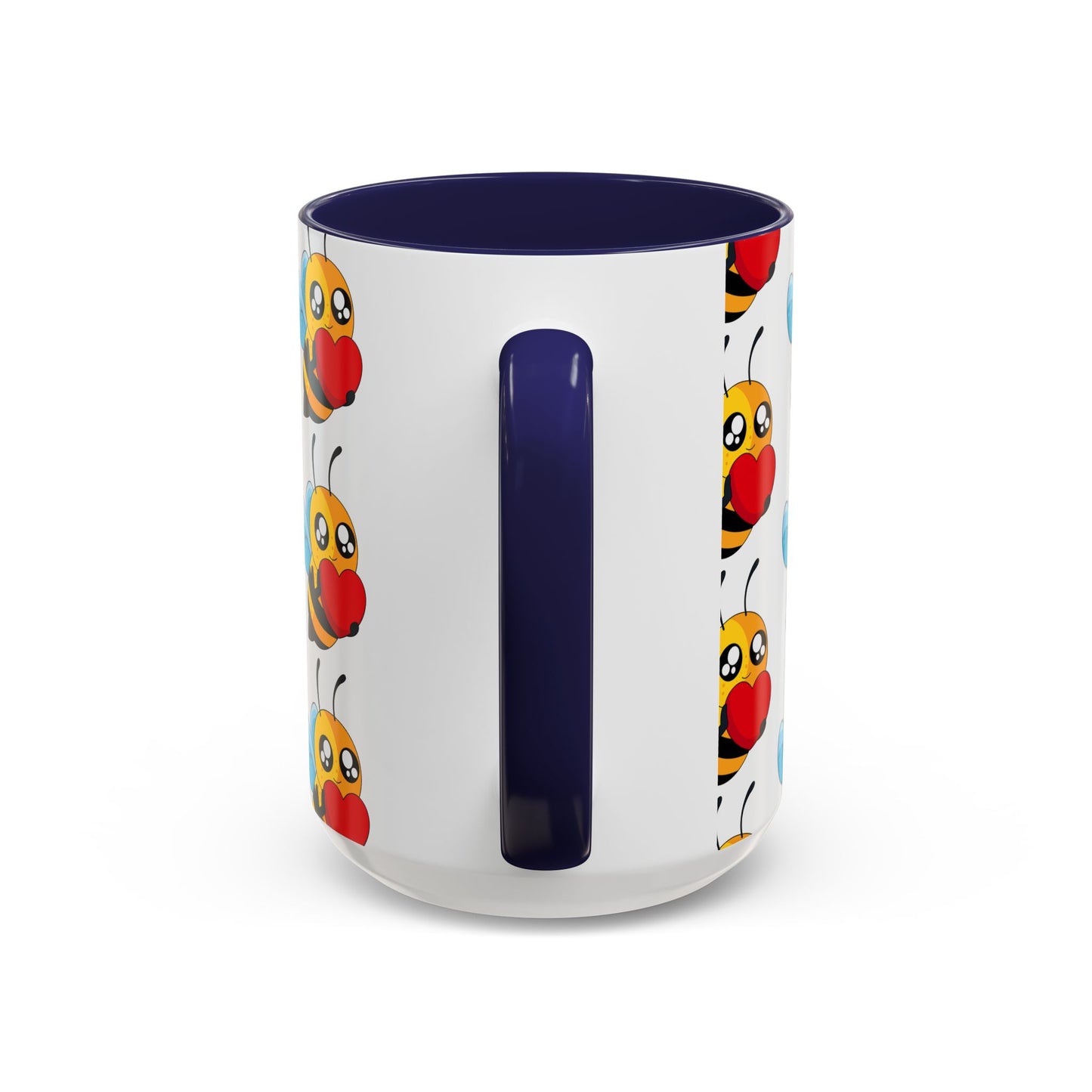 Cute Bee Love Accent Coffee Mug,  Cute Floral Mug, Cheerful Bee Design