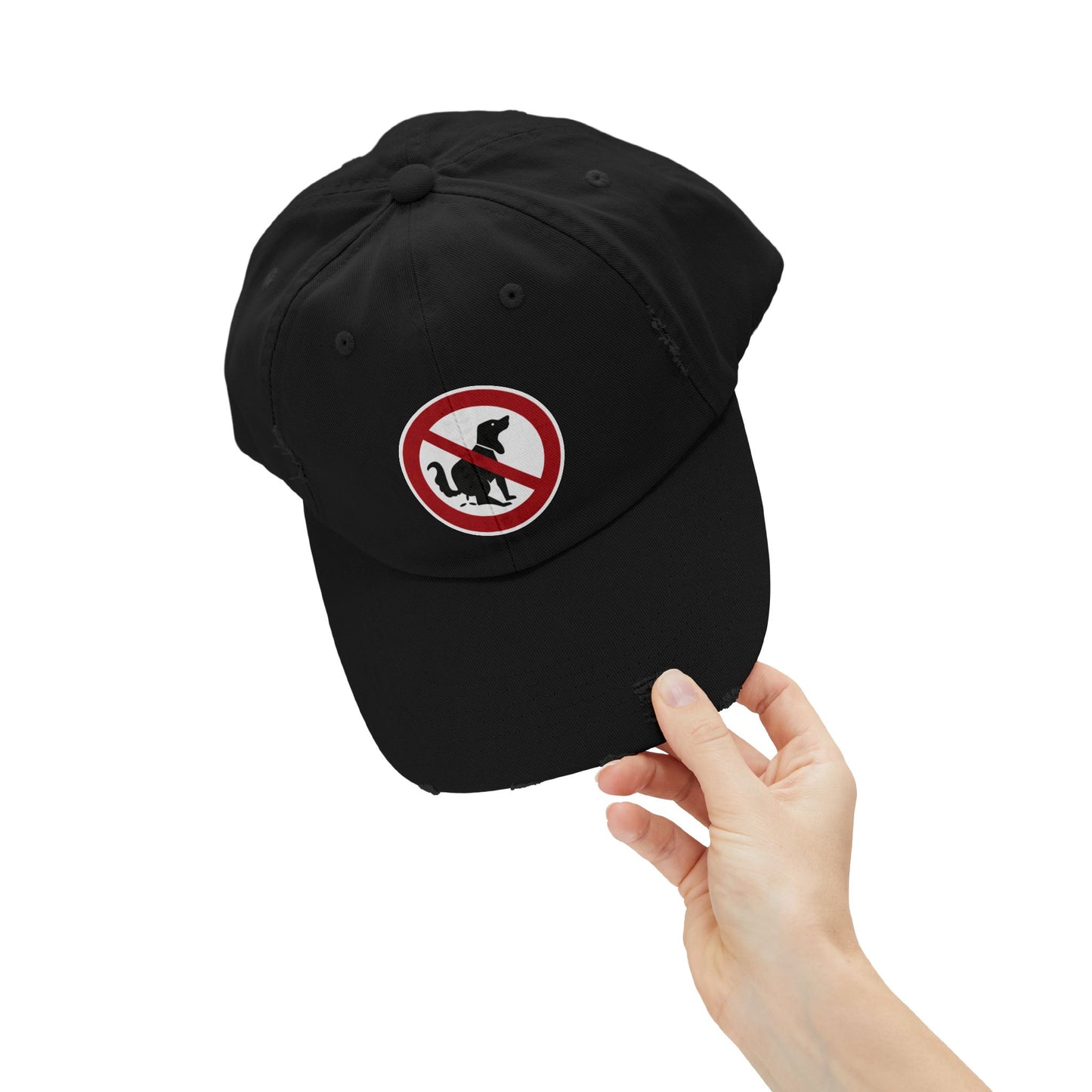 Unisex Distressed Cap with No Dogs Allowed Design | Casual Wear, Dog Owners Gift, Trendy Cap for Pet Lovers, Outdoor Style