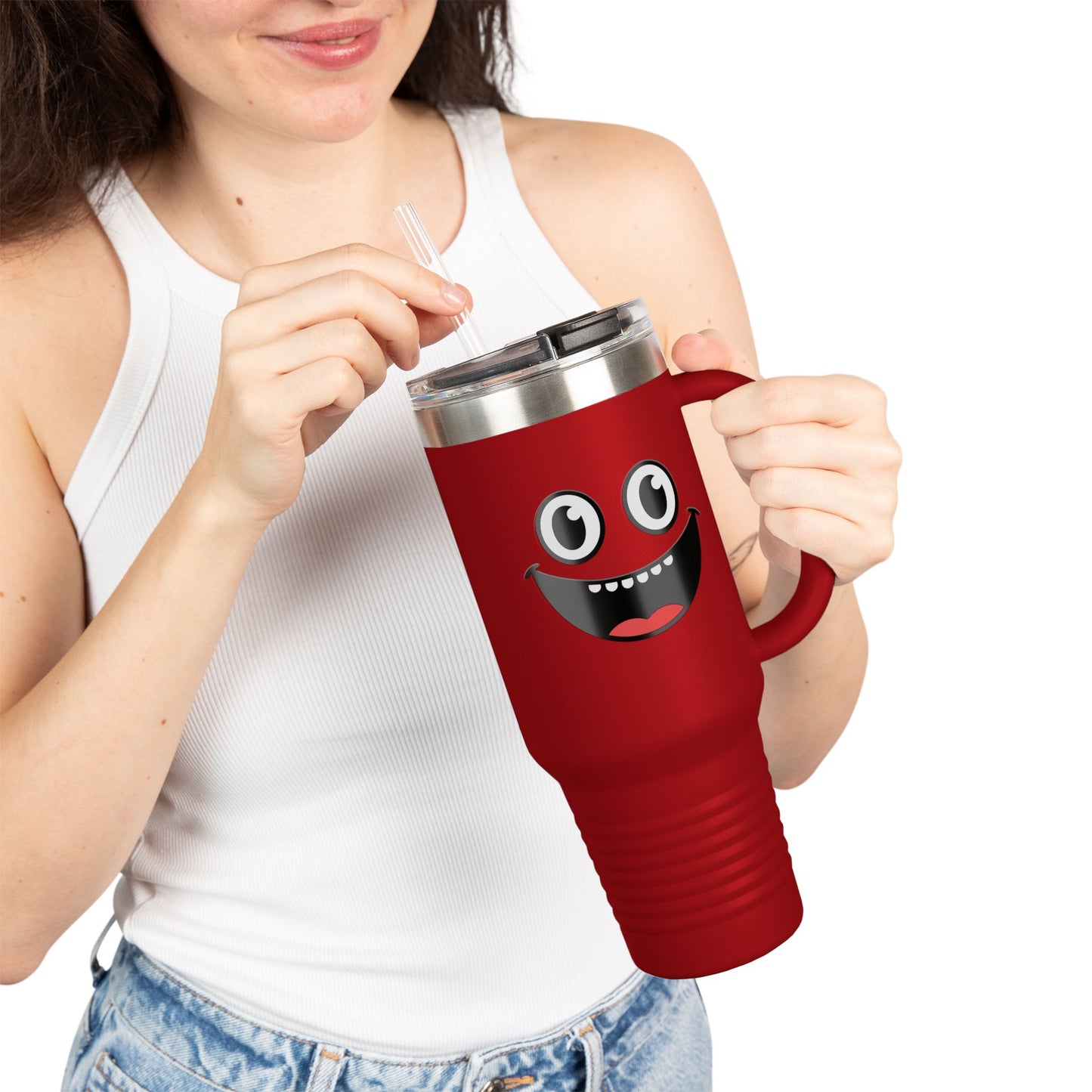 Smile Wide Insulated Travel Mug, 40oz - Perfect for Hot or Cold Drinks, Fun Gift for Friends, Coffee Lovers, Family Road Trips, [...]