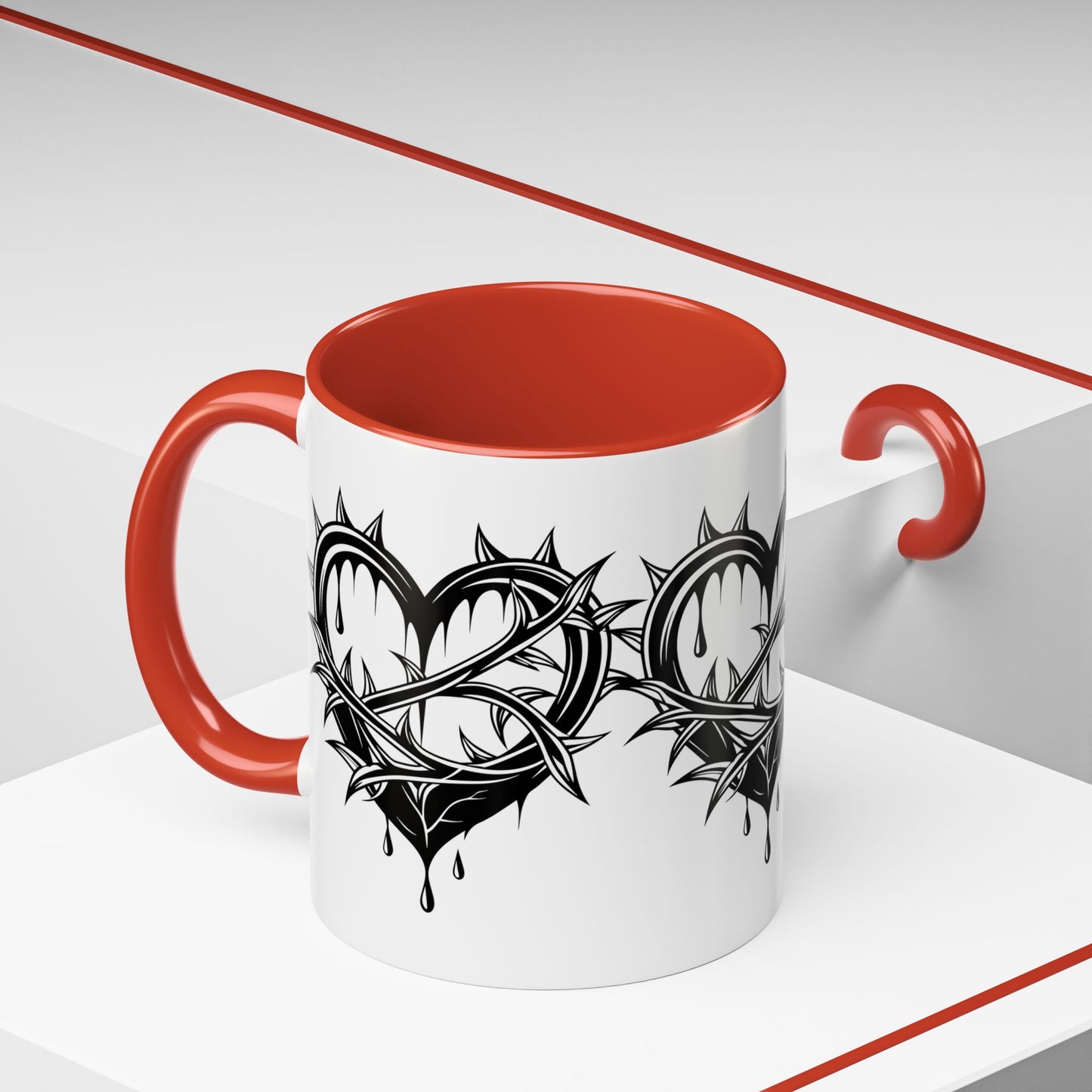 Gothic Heart Mug, Unique Art Coffee Cup for Gifting, Gothic Home Decor, Perfect for Friends, Gothic Style Drinkware