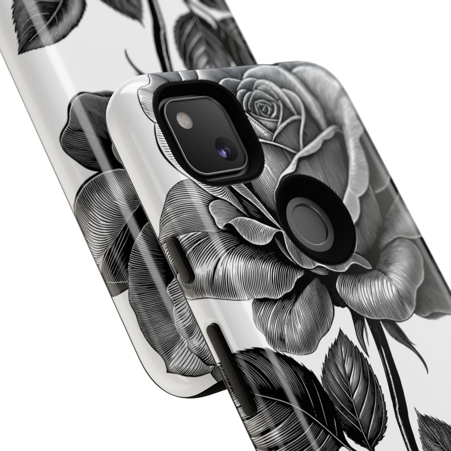 Elegant Floral Phone Case - Tough Cases, Black Rose Design, Floral Phone Cover, Stylish Phone Accessory, Gift for Her, Mother's Day