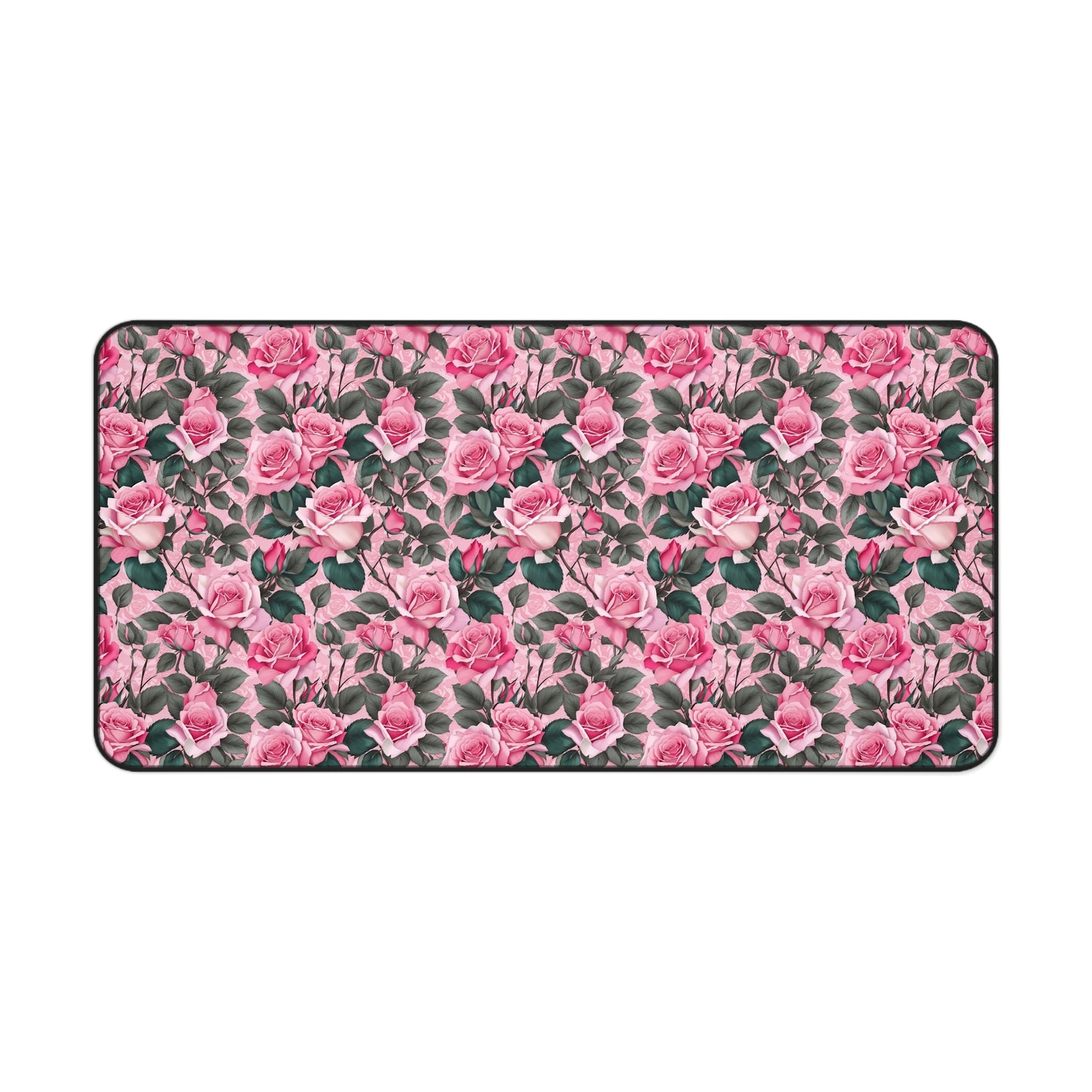 Floral Desk Mat, Elegant Workspace Decor, Gift for Her, Home Office Accessory, Mother's Day Gift, Pink Rose Design