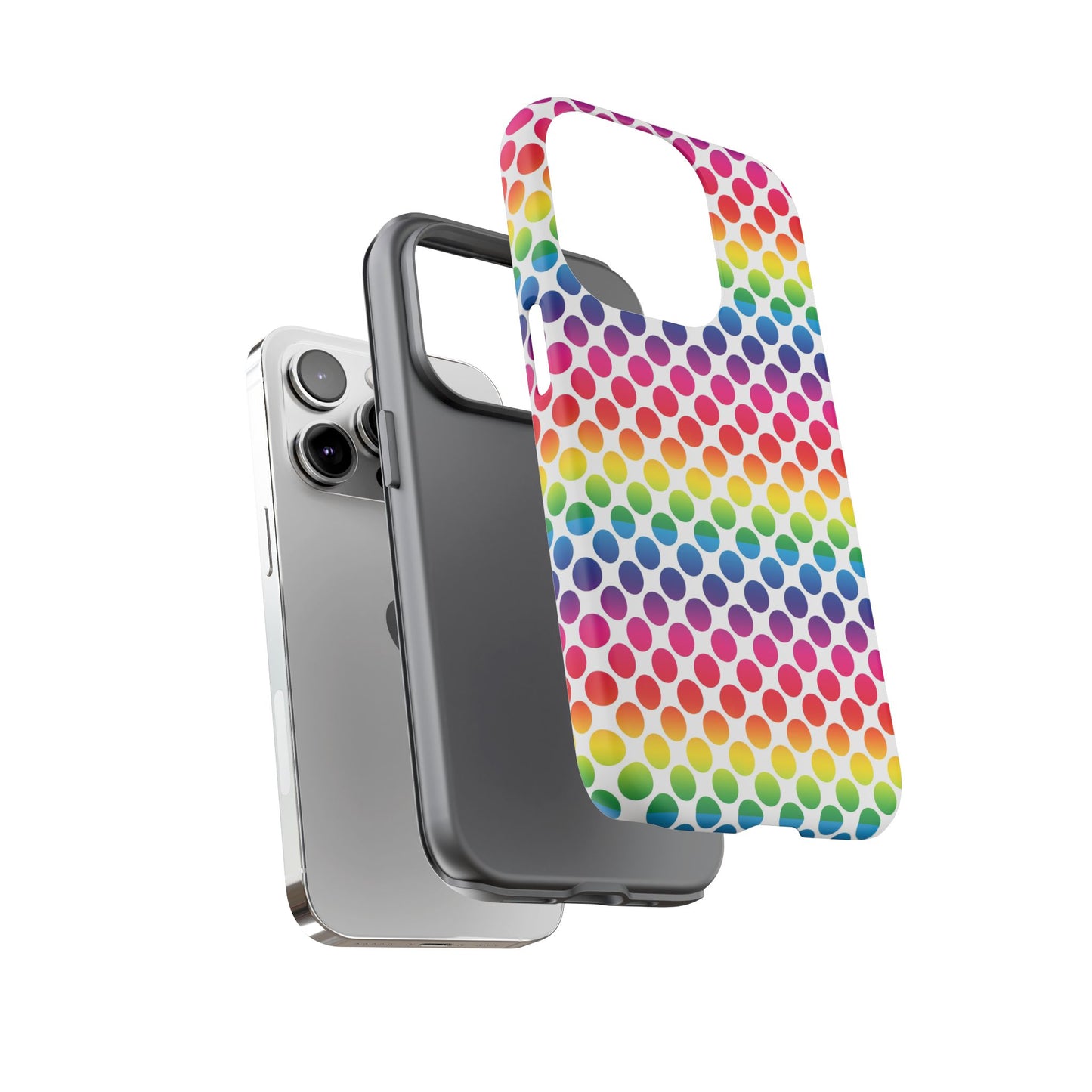 Rainbow Dot Phone Case, Colorful Phone Cover, Fun Phone Accessory, Gift for Friends, Trendy Mobile Case