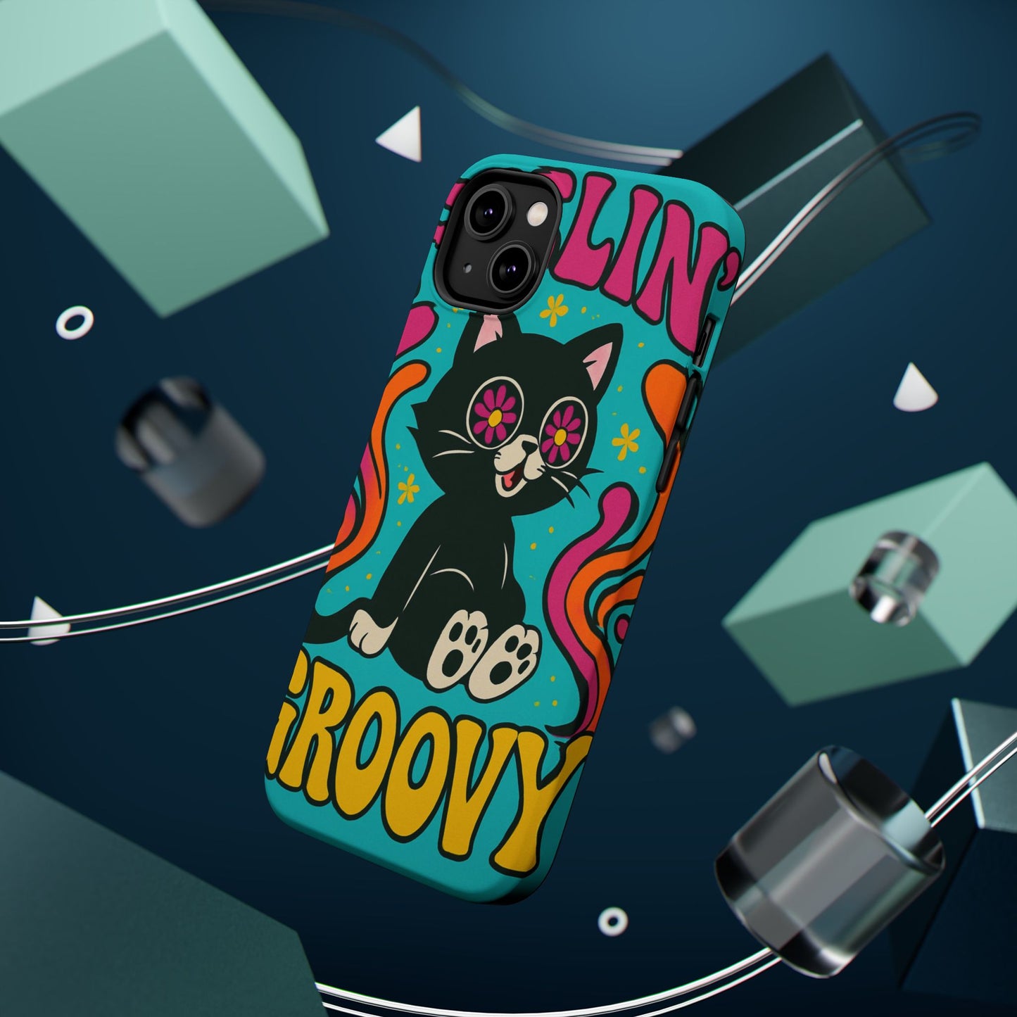 Groovy Cat Magnetic Impact-Resistant Phone Case