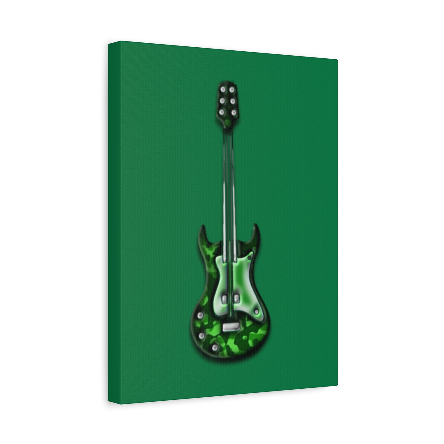 Green Electric Guitar Canvas Art, Music Wall Decor, Rock n Roll Gift, Guitar Lover's Art, Stretched Green Canvas, Home Theater Decor