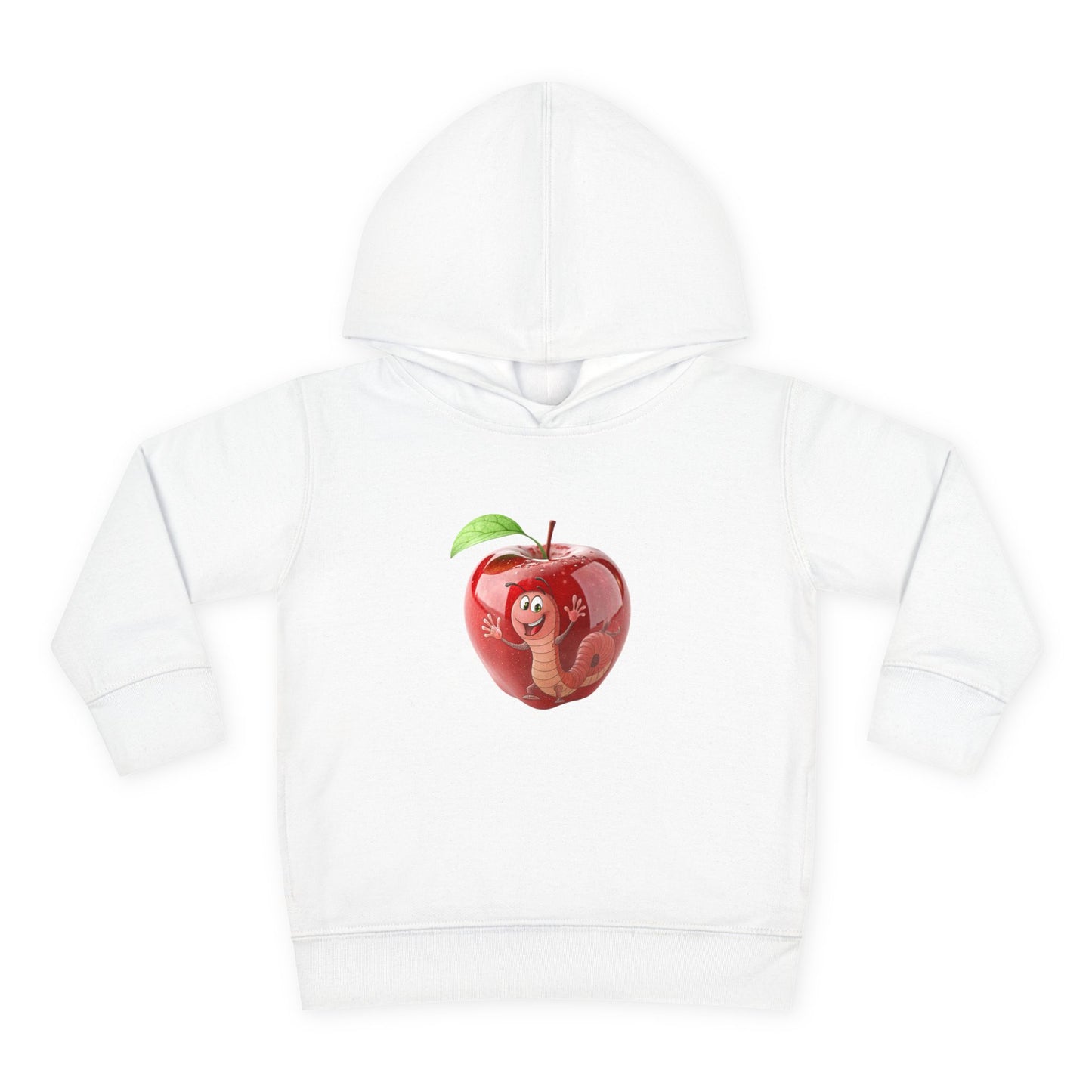 Cute Apple Toddler Pullover Fleece Hoodie - Cozy, Fun, Playful Kidswear, Perfect Gift for Birthdays, Play Dates, or Fall Outings