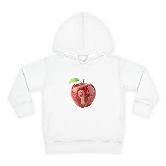 Cute Apple Toddler Pullover Fleece Hoodie - Cozy, Fun, Playful Kidswear, Perfect Gift for Birthdays, Play Dates, or Fall Outings