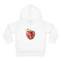 Cute Apple Toddler Pullover Fleece Hoodie - Cozy, Fun, Playful Kidswear, Perfect Gift for Birthdays, Play Dates, or Fall Outings