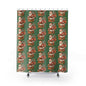Festive Santa Shower Curtain - Holiday Decor, Christmas, Bathroom Accessory, Gift for Her, Seasonal Home Decoration