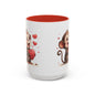 Cute Monkey Love Coffee Mug, Valentine's Gift, Animal Lover's Mug, Heartfelt Coffee Cup, Fun Kitchen Decor