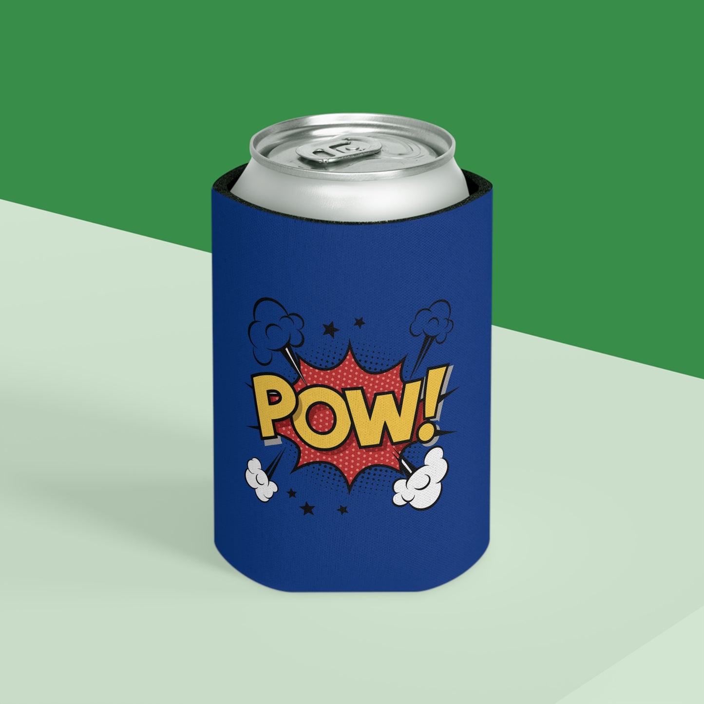 Comic Book Style Beer Can Cooler, Fun Drink Holder, Gift for Gamers, Party Supplies, Summer BBQ Accessory