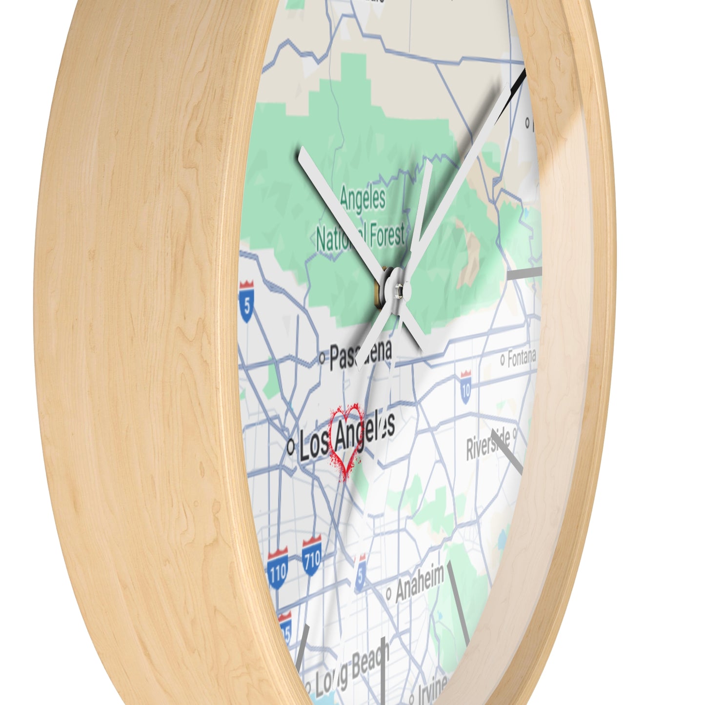 Los Angeles Wall Clock, Unique Home Decor, Custom City Map Clock, Modern Timepiece, Gift for Map Lovers