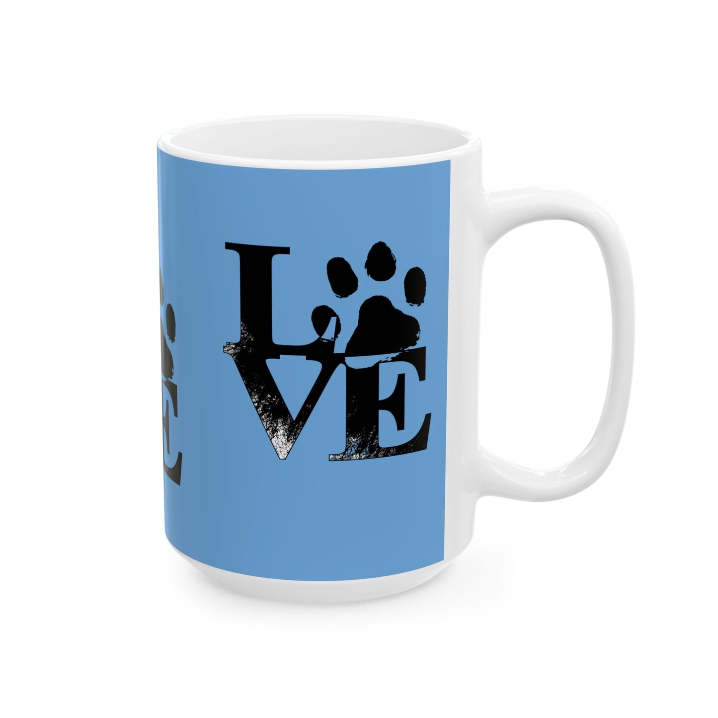 Paw Print Love Mug, Dog Lover Gift, Pet Owner Coffee Cup, Animal Rescue Mug, Cute Pet-Themed Drinkware