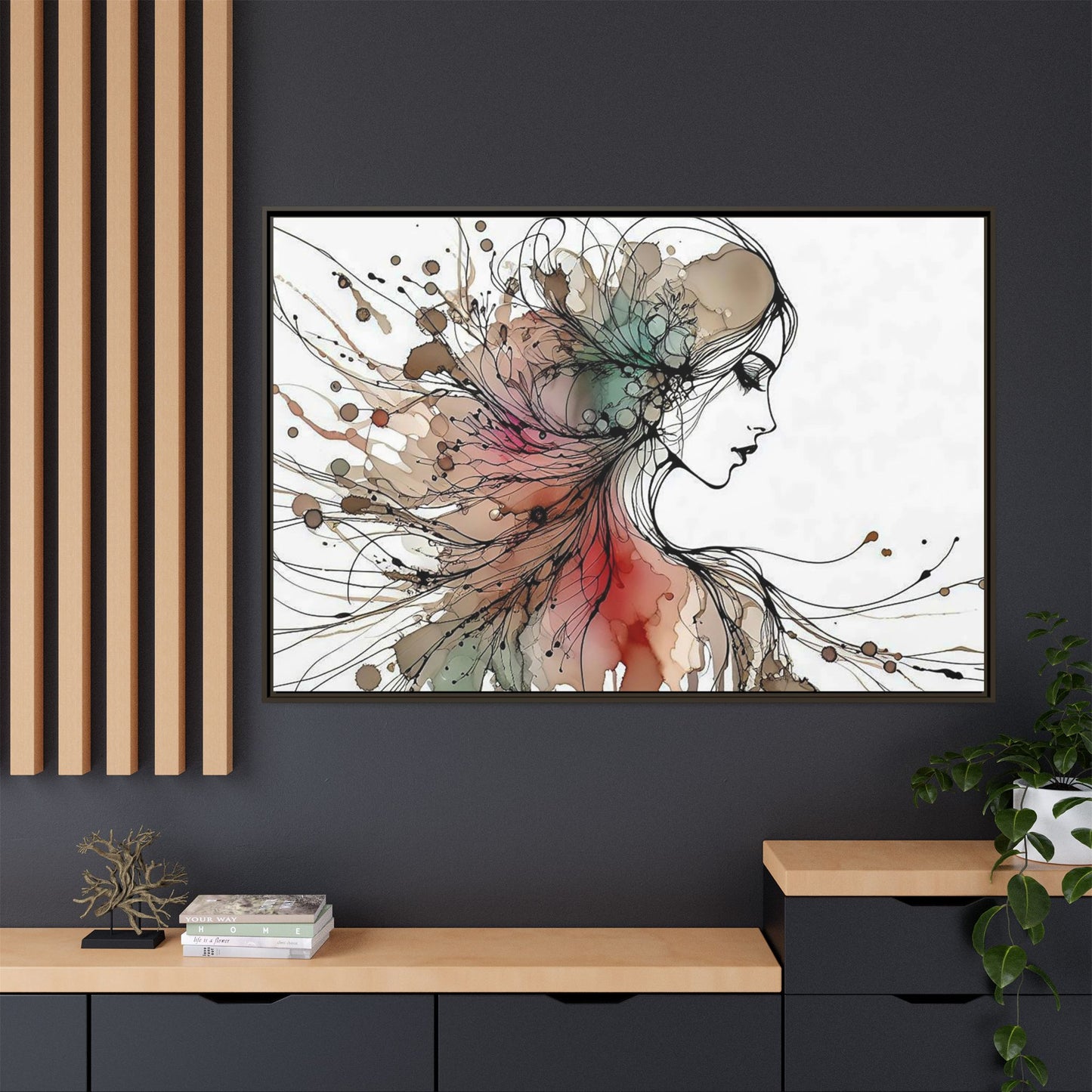 Matte Canvas, Framed (Multi-color) - Girl Whispers