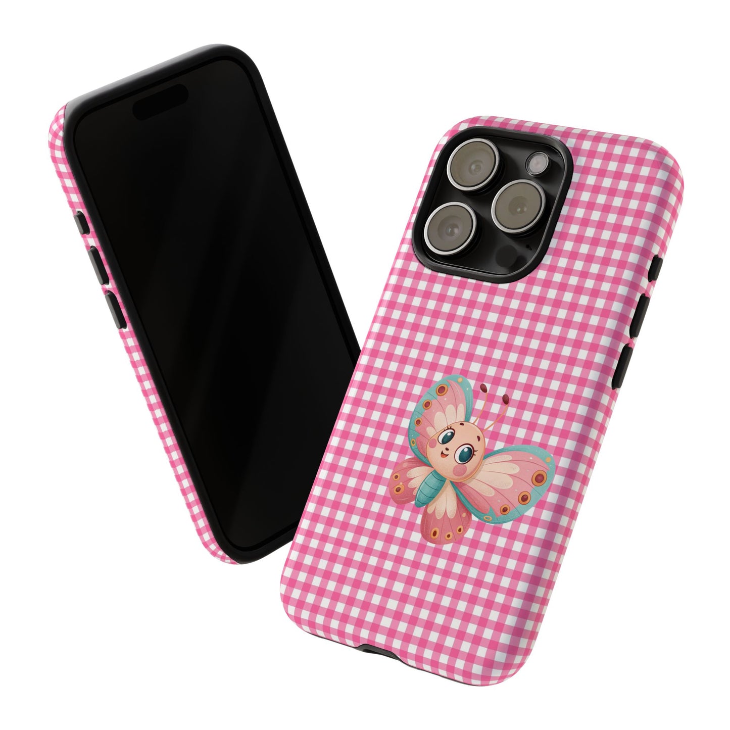 Cute Butterfly Phone Case, Tough Cases, Floral Phone Accessory, Gift for Her, Spring Fashion, Kids' Birthday Present, Pastel Aesthetic
