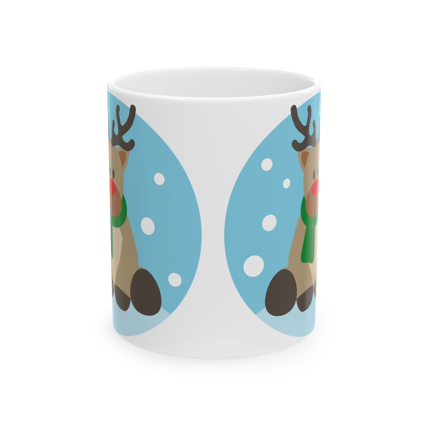 Christmas Reindeer Ceramic Mug — Cute Holiday Coffee Cup (11oz & 15oz)