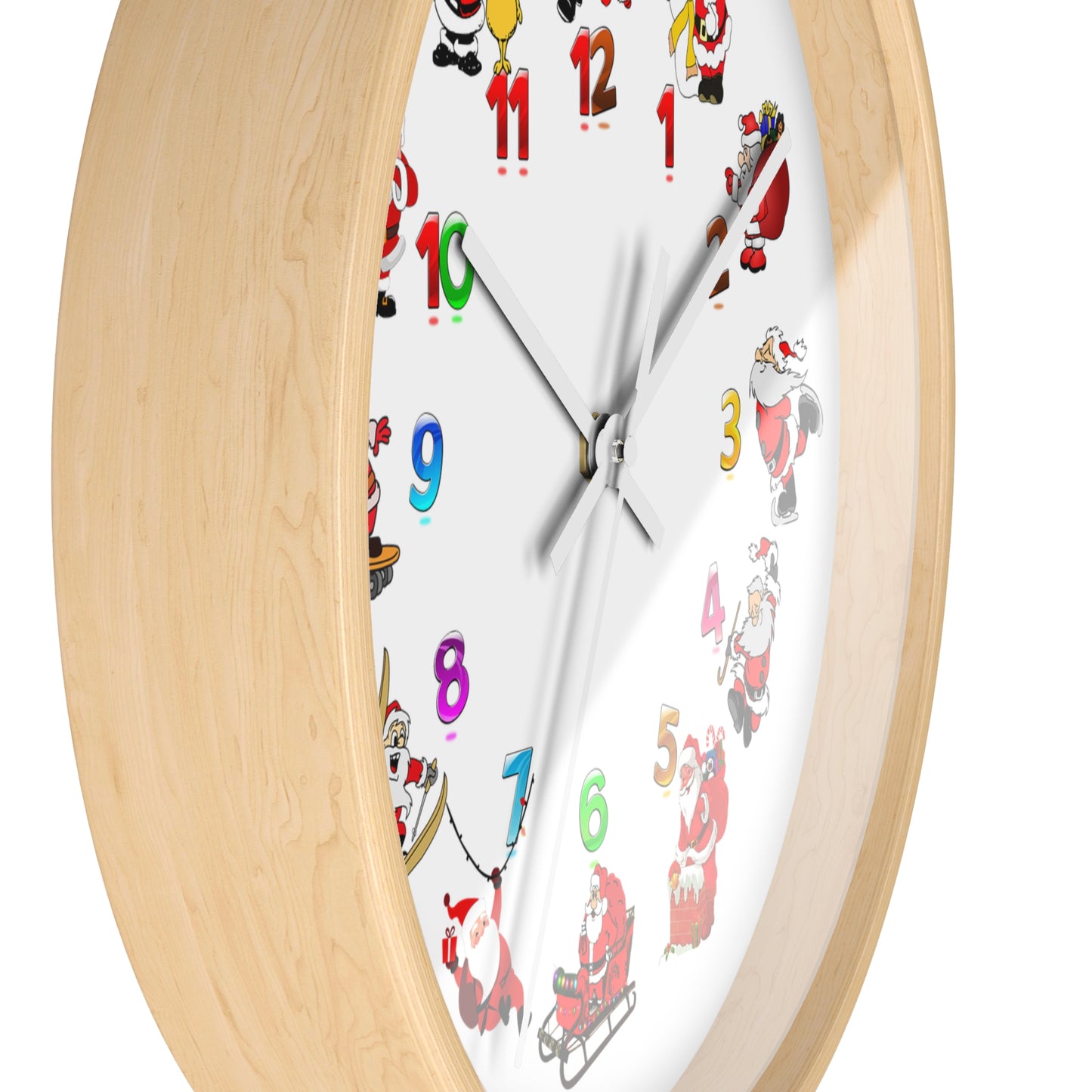 Festive Santa Wall Clock, Christmas Decor, Holiday Home Accent, Gift for Kids, Fun Timepiece, Seasonal Clock, Xmas Decoration