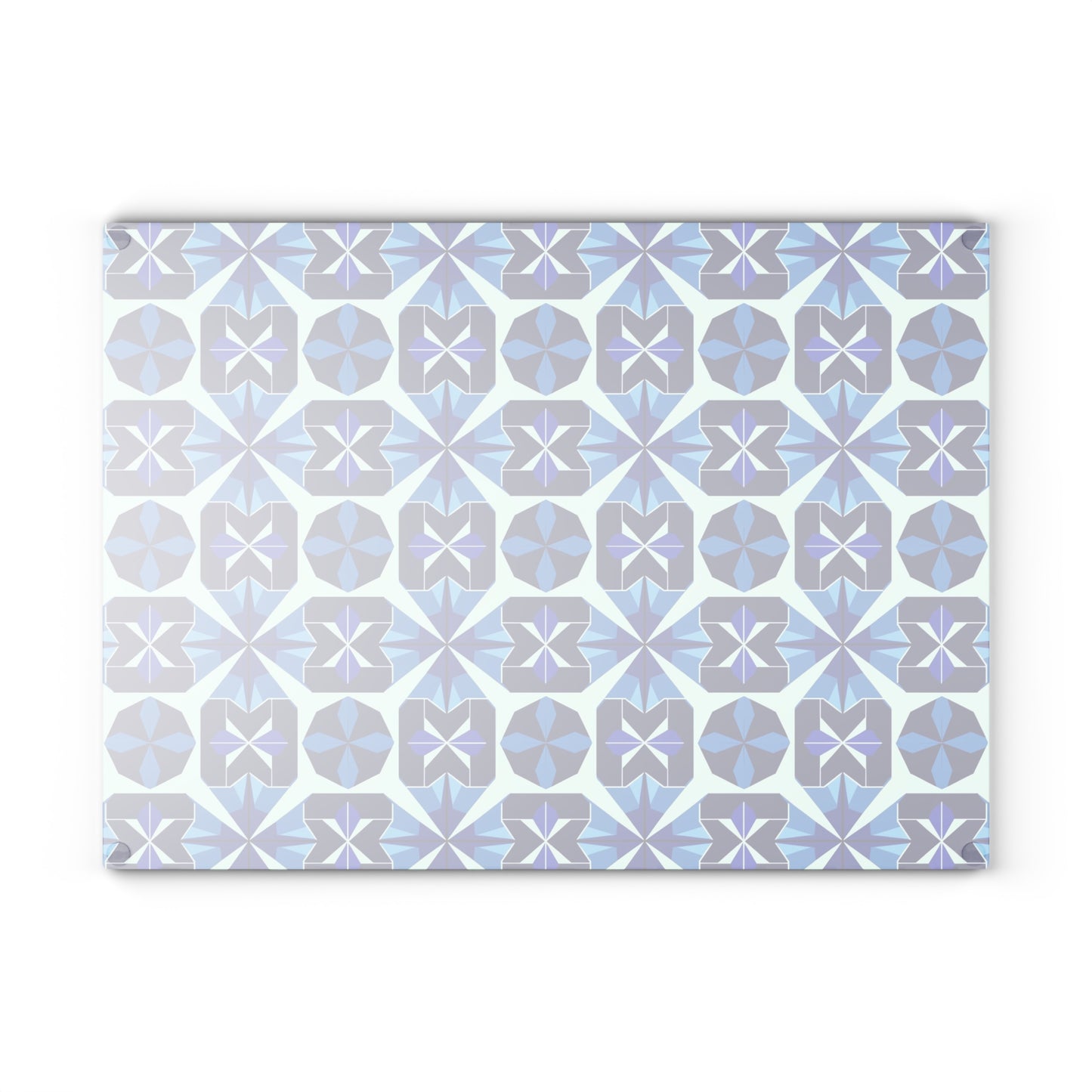 Blue Moroccan Tile Glass Cutting Board — Decorative Kitchen Chopping Board