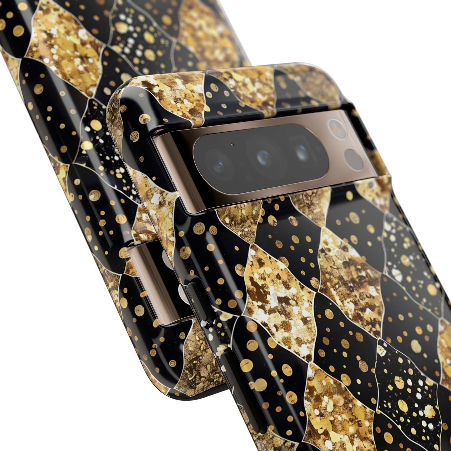 Elegant Gold & Black Phone Case for Tough Protection