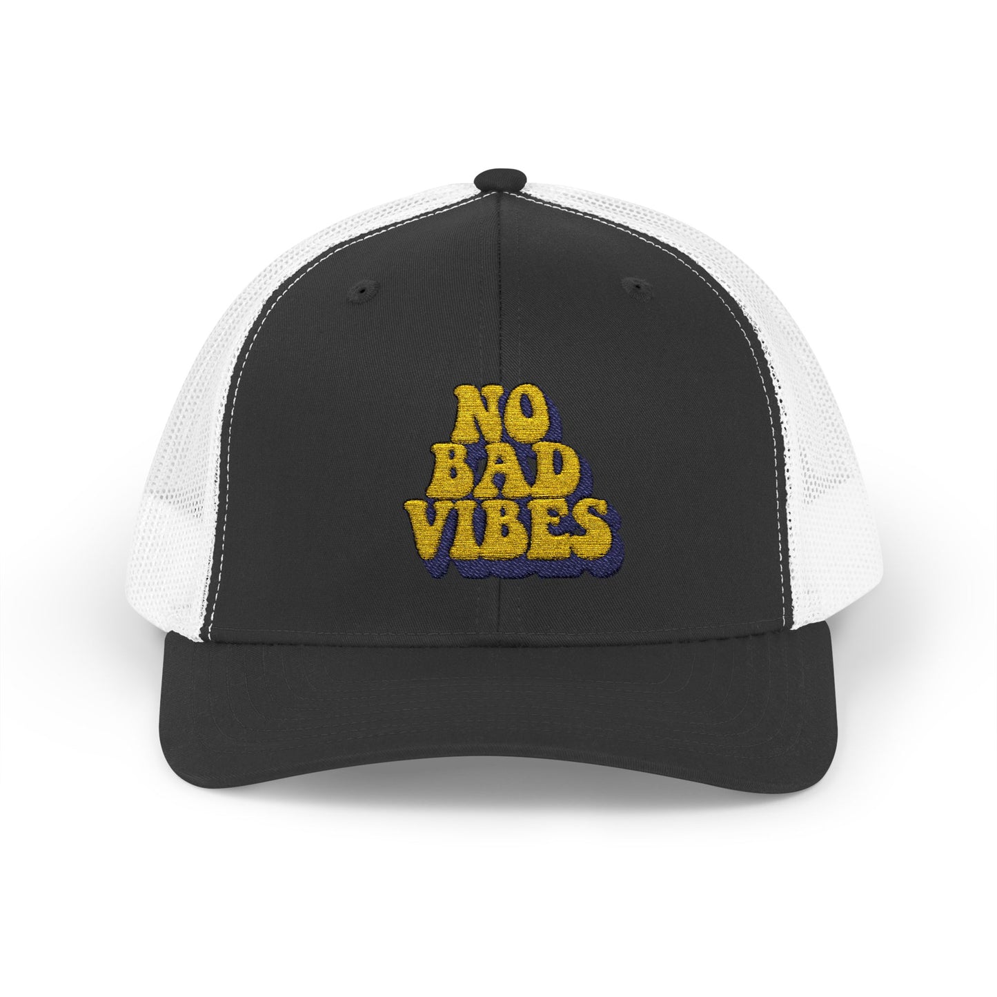 No Bad Vibes Snapback Trucker Cap | Casual Summer Hat, Gift for Her, Trendy Accessory, Outdoor Fun, Festival Wear