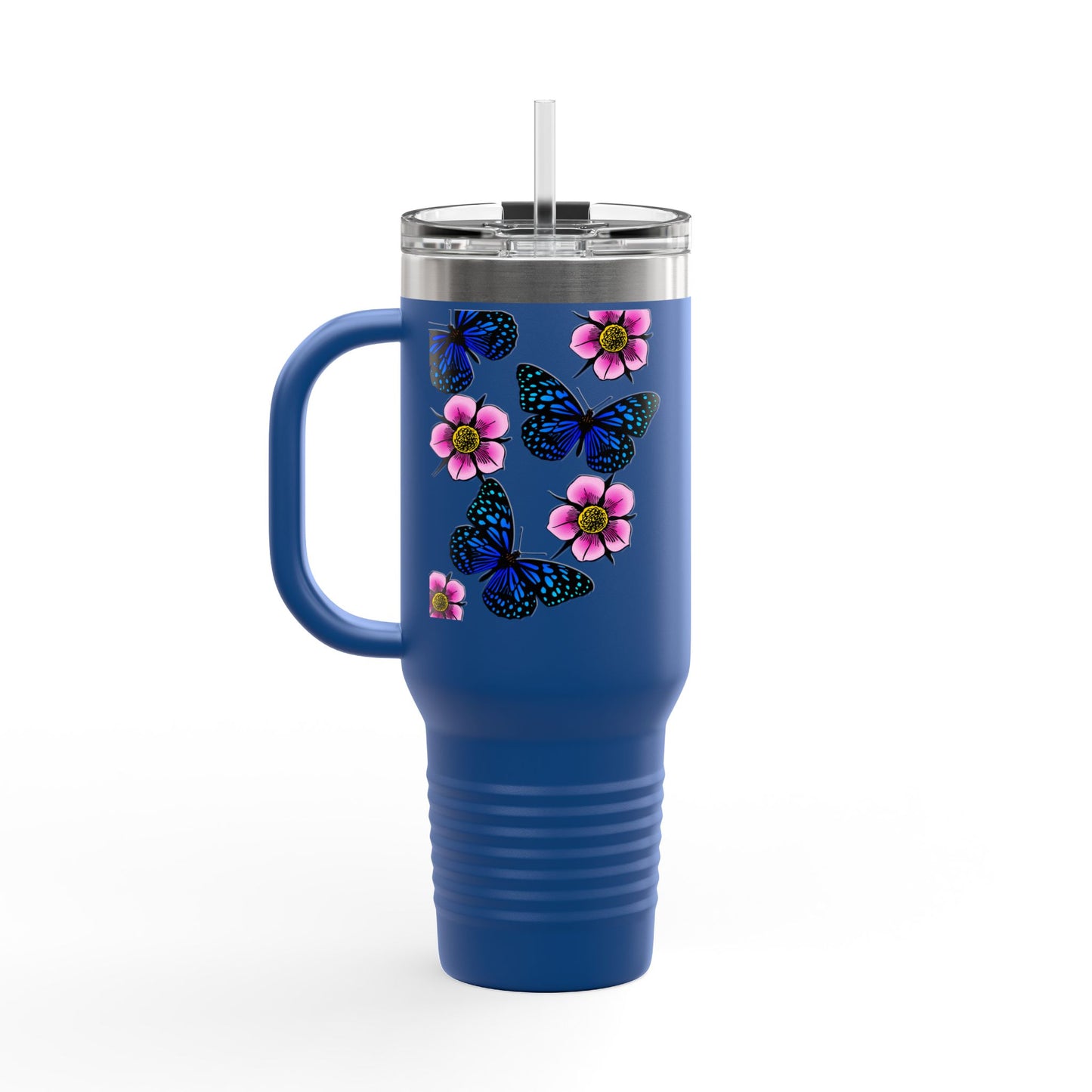 Floral Butterfly Insulated Travel Mug, 40oz - Perfect for Nature Lovers, On-the-Go Coffee, Outdoor Adventures, Birthday Gift, [...]
