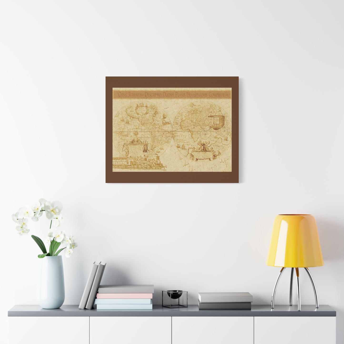 Vintage World Map Canvas Print — Matte Stretched Wall Art