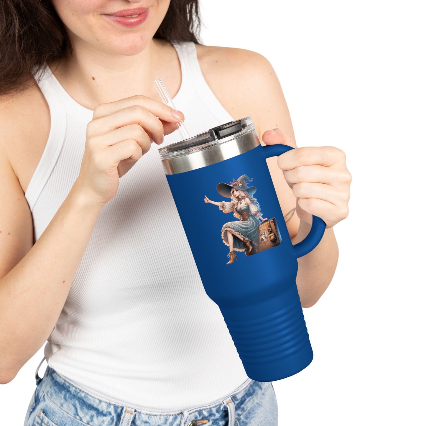 Stylish Insulated Travel Mug, 40oz: Perfect for Coffee Lovers, On-the-Go Drinks, Eco-Friendly, Gift for Her, Unique Travel Accessory