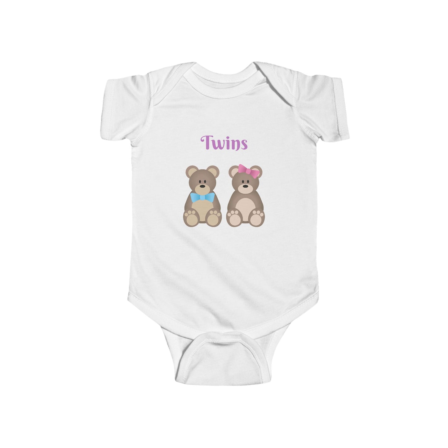 Twins Bear-Themed Infant Bodysuit, Cute Baby Onesie, Gift for New Parents, Baby Shower, Twin Celebration Outfit, Adorable Baby Clothing