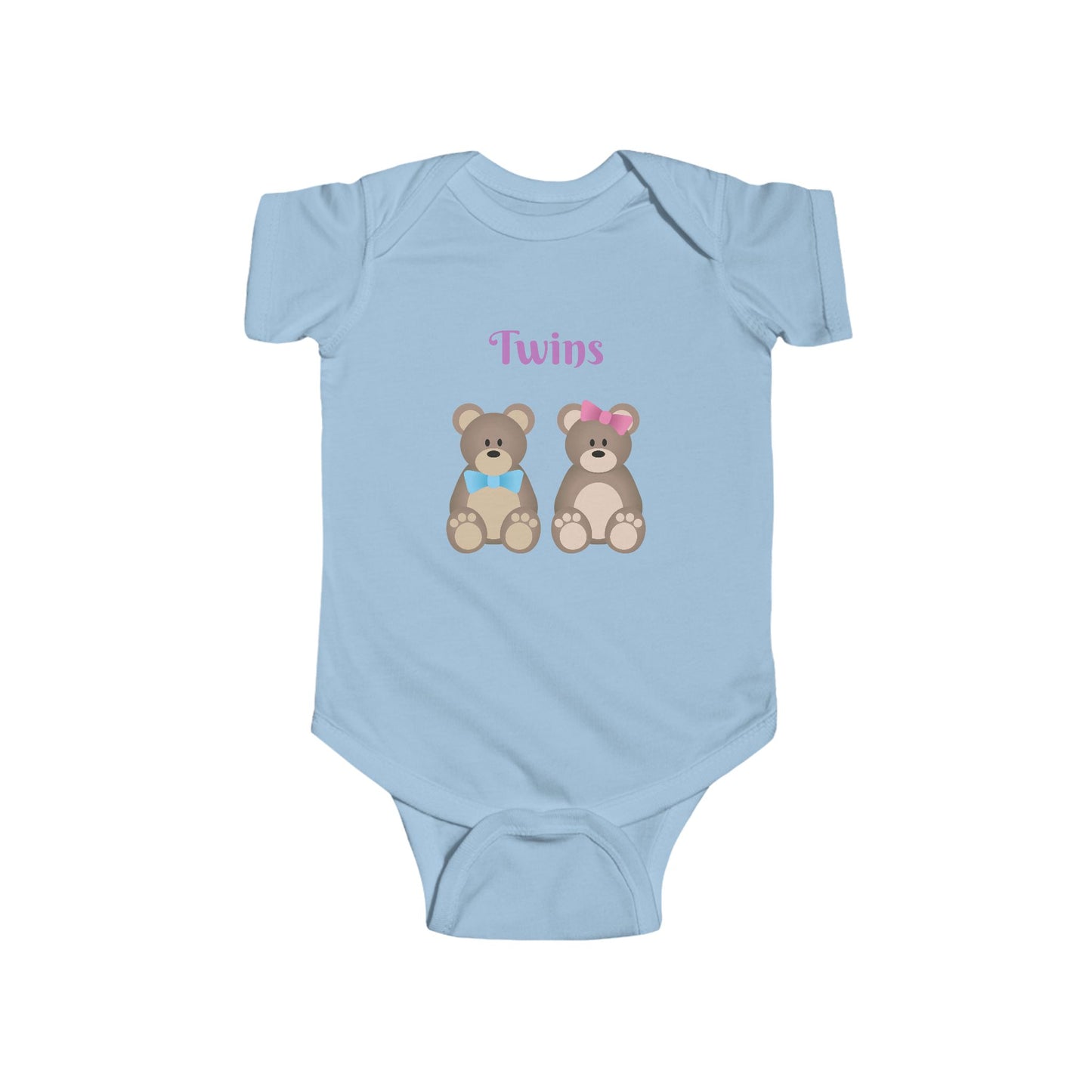 Twins Bear-Themed Infant Bodysuit, Cute Baby Onesie, Gift for New Parents, Baby Shower, Twin Celebration Outfit, Adorable Baby Clothing
