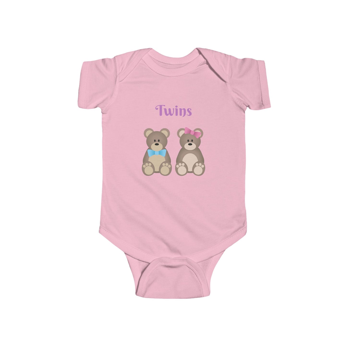 Twins Bear-Themed Infant Bodysuit, Cute Baby Onesie, Gift for New Parents, Baby Shower, Twin Celebration Outfit, Adorable Baby Clothing