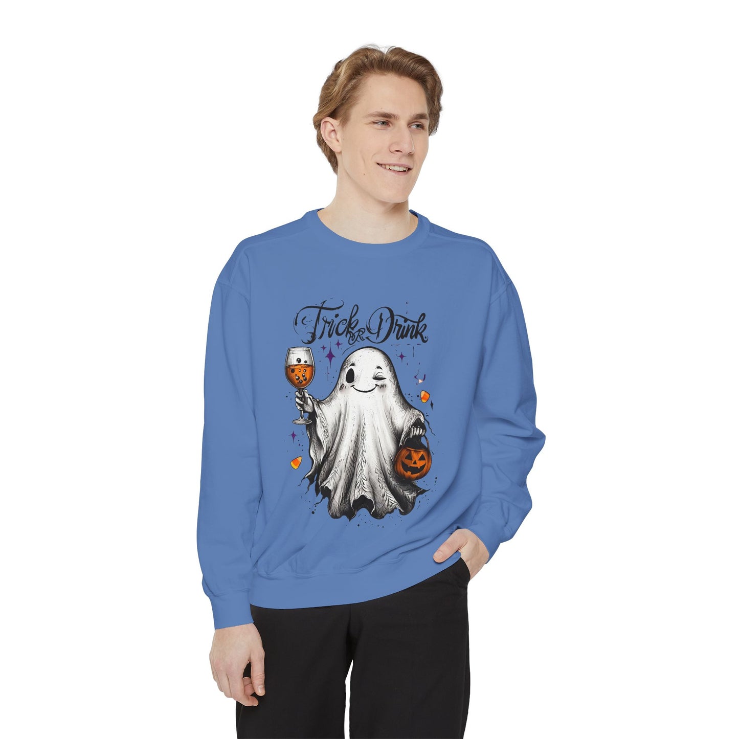 Spooky Ghost Sweatshirt | Trick or Treat Apparel, Halloween Gift, Cozy Unisex Top, Fall Fashion, Casual Wear