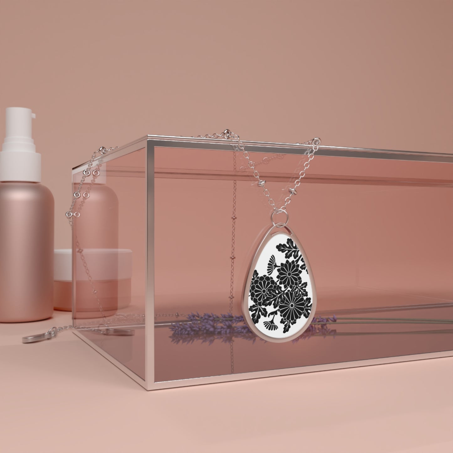 Elegant Floral Oval Necklace, Personalized Jewelry Gift, Minimalist Fashion Accessory, Mother's Day, Wedding, Anniversary