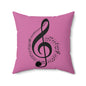 Musical Notes Pillow - Cozy Home Decor, Gift for Music Lovers, Birthday, Music Themed Decoration, Soft Square Cushion