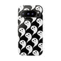 Ghost Pattern Phone Case, Cute Ghost Cell Phone Cover, Halloween Accessory, Spooky Gift, Black and White Phone Case