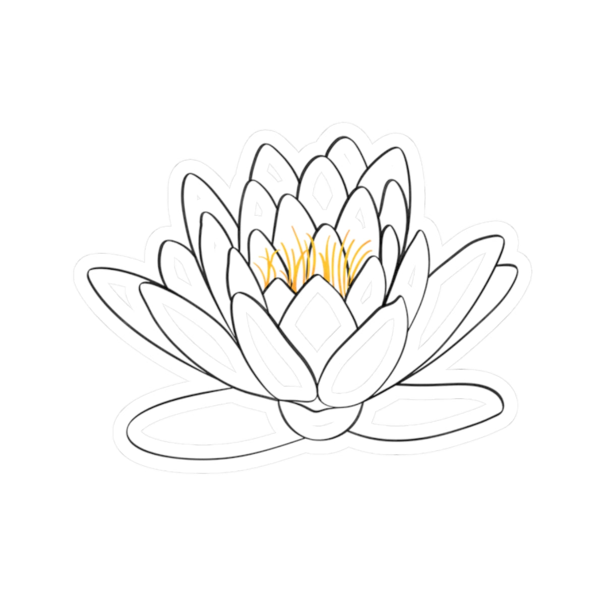 Elegant Lotus Flower Kiss-Cut Stickers, Aesthetic Laptop Decals, Floral Decor, Gift for Botanists, Wall Art, Journal Accessories