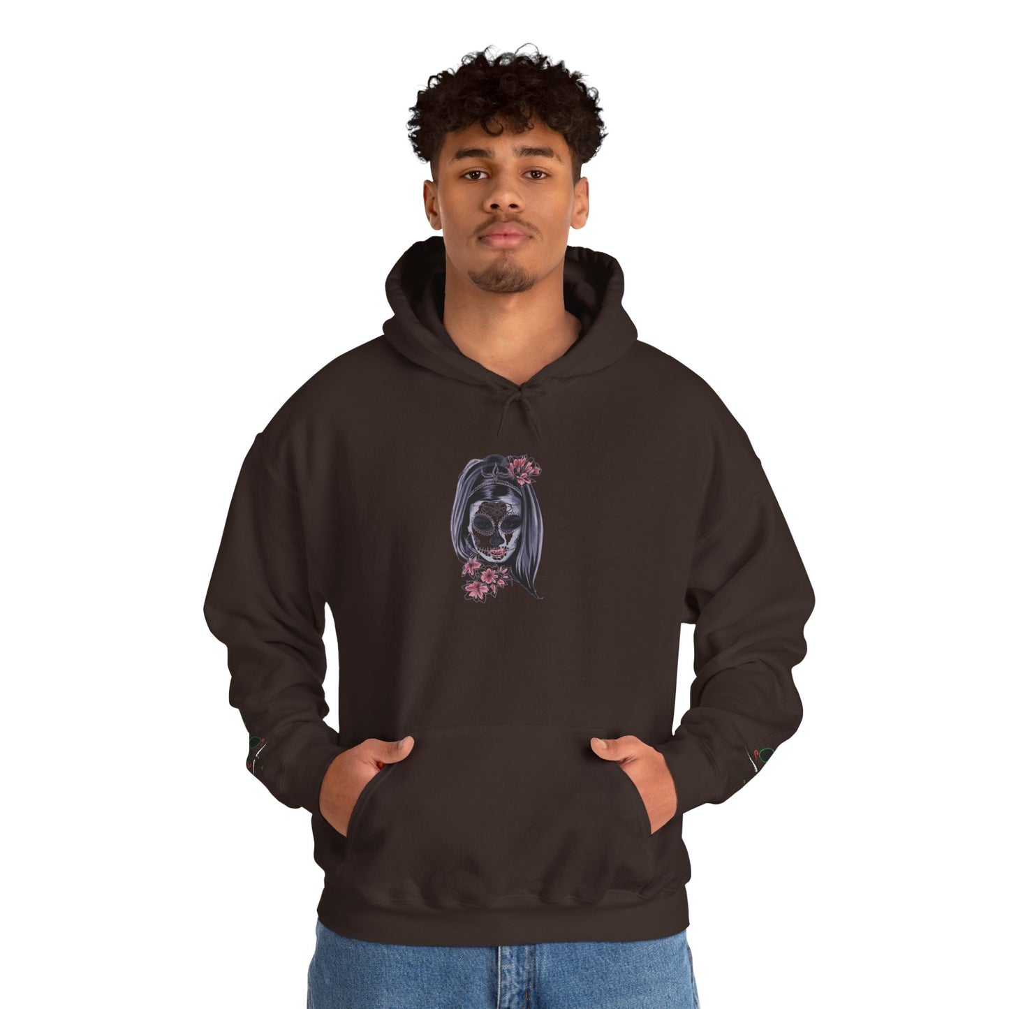 Day of the Dead Hoodie | Unisex Heavy Blend Sweatshirt, Skull Art, Mexican Holiday Apparel, Halloween Costume, Festival Gear