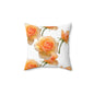 Floral Square Pillow with Peach Roses