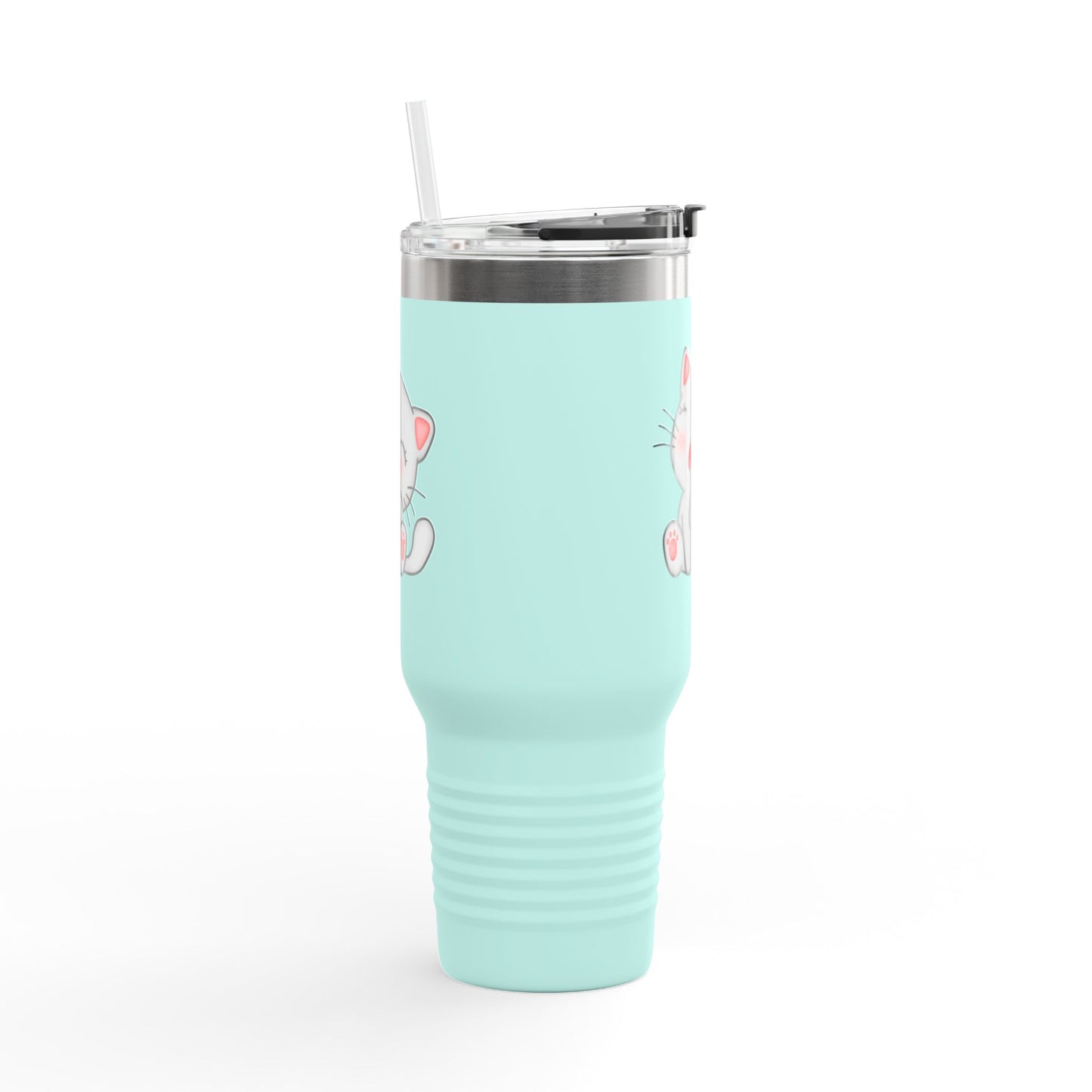 Cute Cat Insulated Travel Mug, 40oz | Funny Coffee Mug for Cat Lovers, Animal Lover Gift, Travel Tumbler, Pet Themed Drinkware