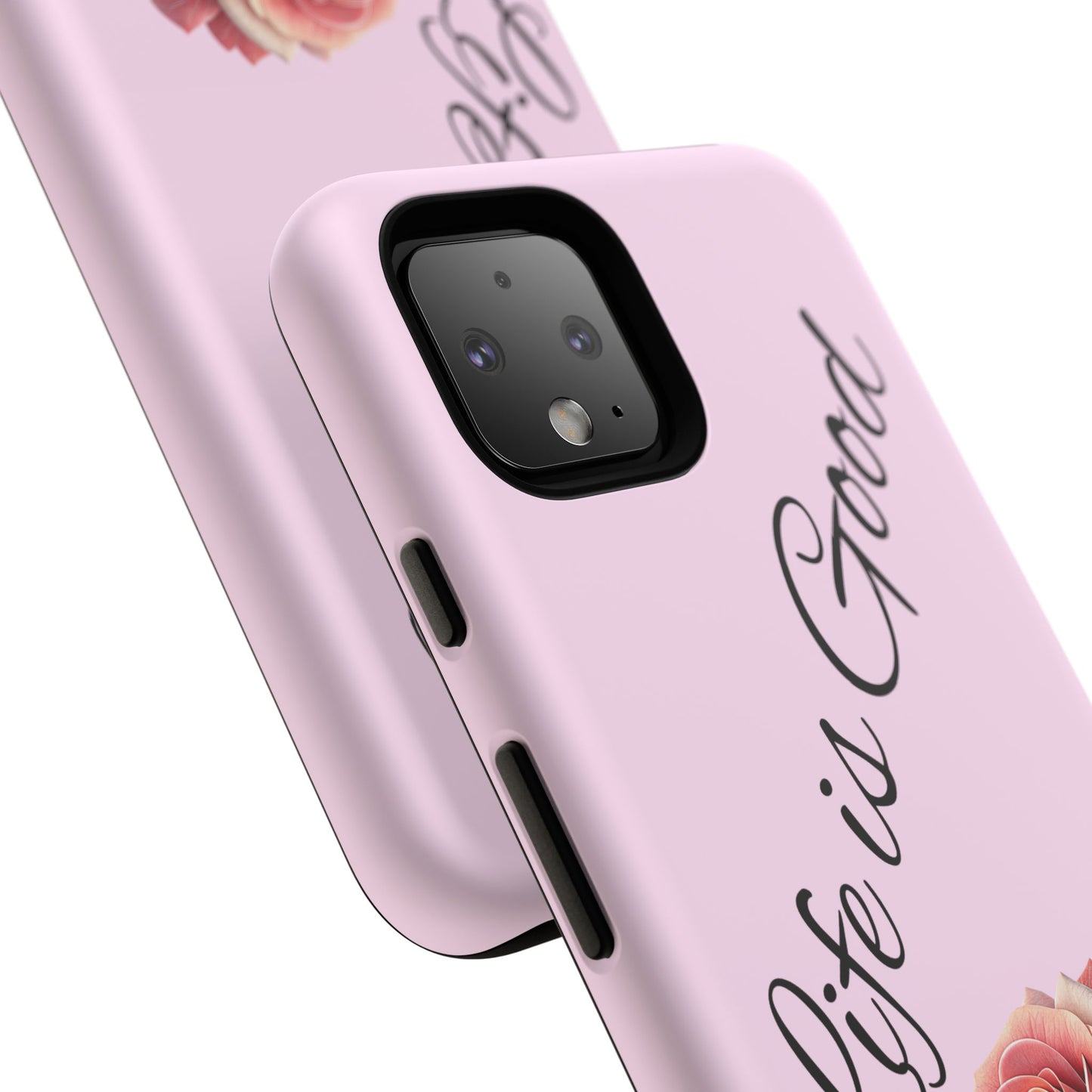 Roses & Positivity Phone Case - Floral Design, Life is Good, Tough Cases for Everyday Wear, Gift for Friends, Mother's Day, Spring [...]