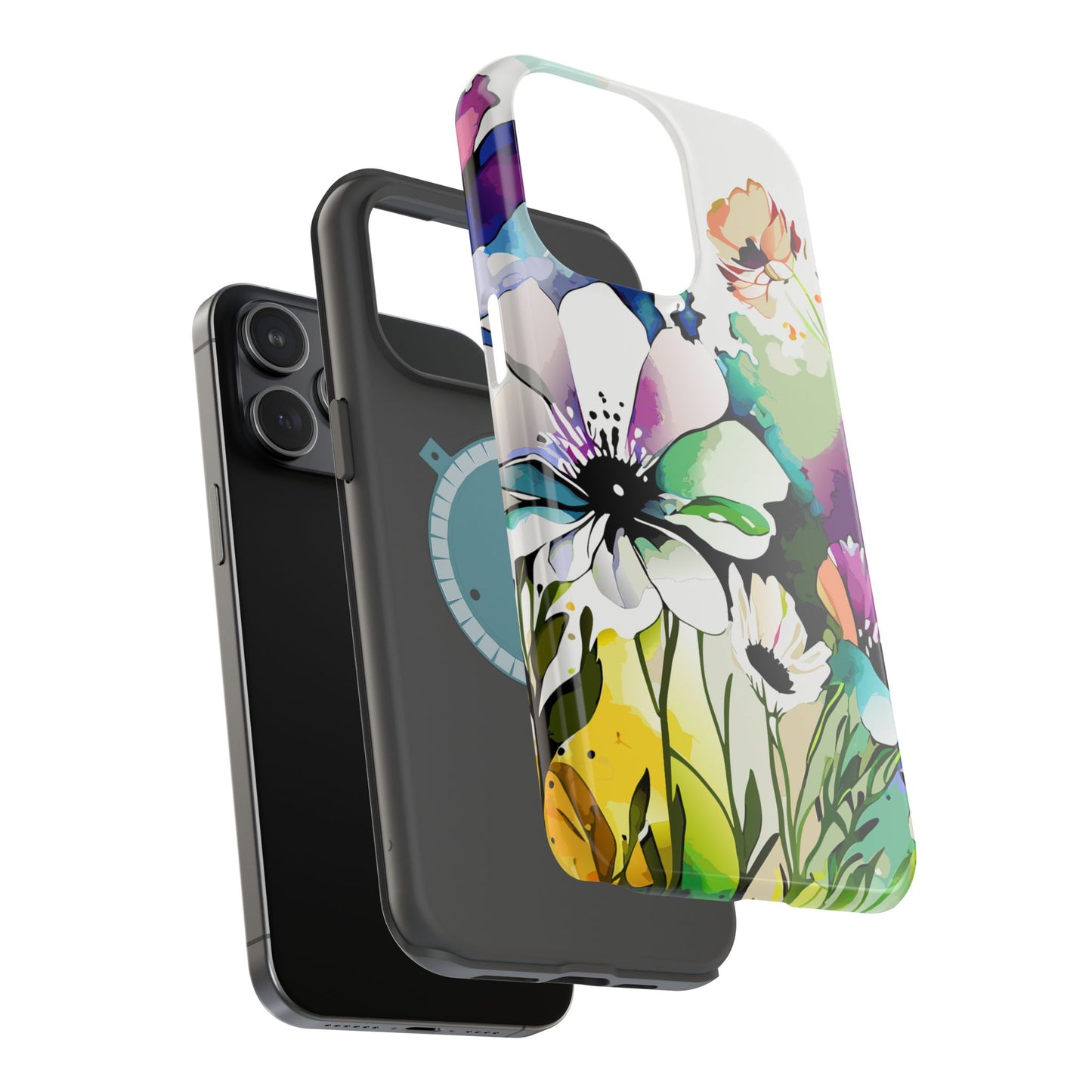 Floral Watercolor Magnetic Phone Case — Impact‑Resistant Protective Cover