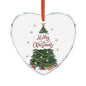 Crystal Heart Ornament — Merry Christmas Tree Glass Holiday Decoration