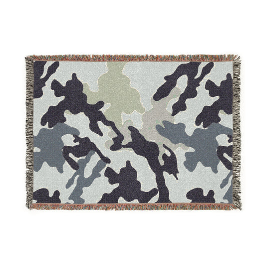 Camouflage Woven Blanket | Cozy Camo Throw for Outdoor Lovers, Camping Decor, Gift for Him, Home Blanket, Picnic Blanket