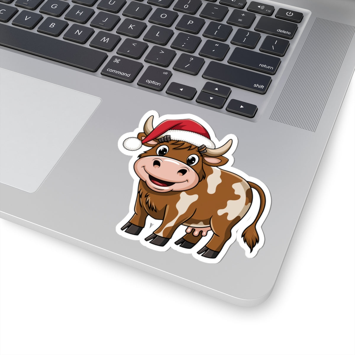 Cute Christmas Cow Stickers, Holiday Decor, Laptop Decal, Gift for Farmers, Fun Stickers for Kids