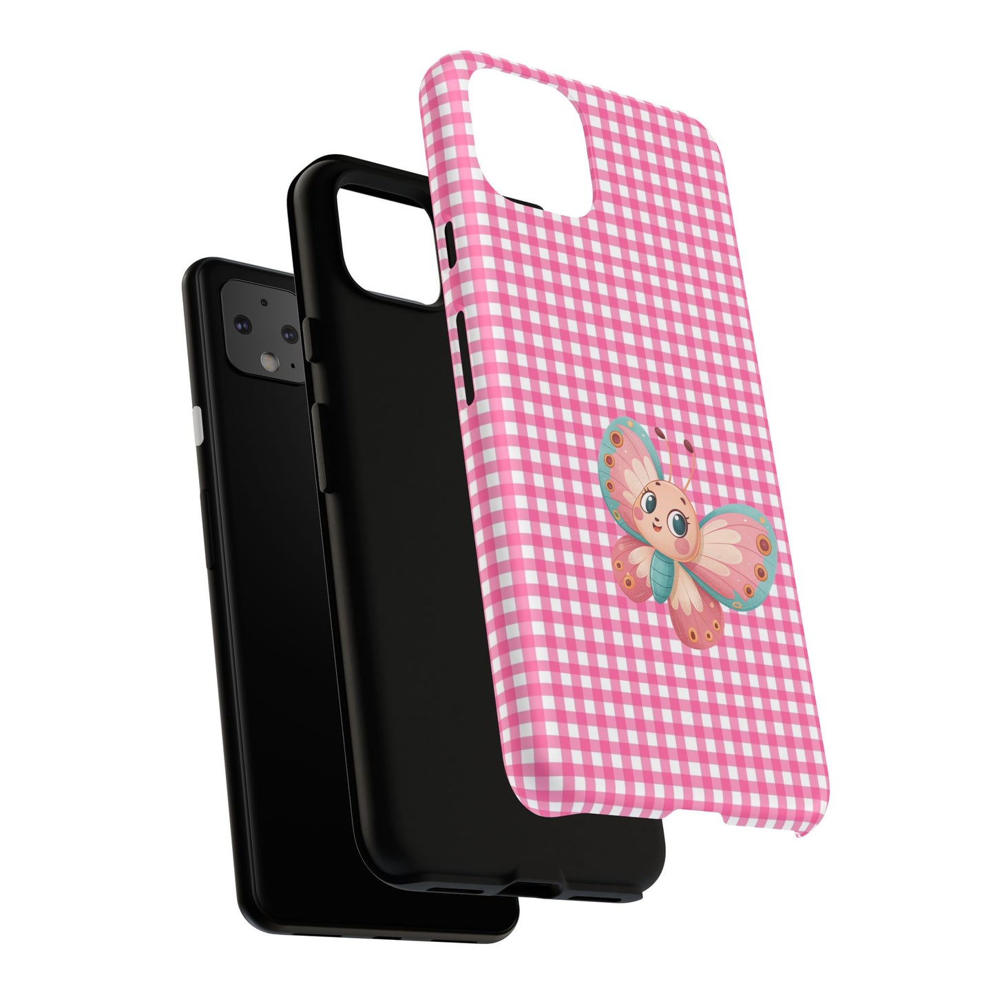 Cute Butterfly Phone Case, Tough Cases, Floral Phone Accessory, Gift for Her, Spring Fashion, Kids' Birthday Present, Pastel Aesthetic