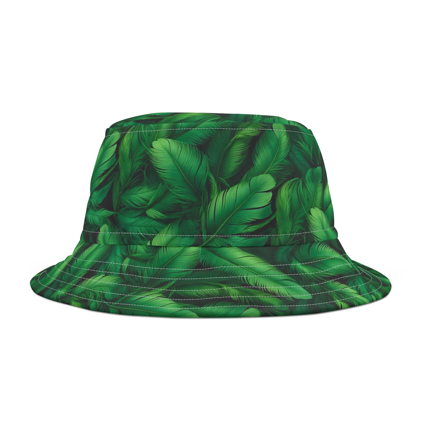 Tropical Leaf Print Bucket Hat, Trendy Sun Hat, Gift for Him, Her, Summer Accessory, Beachwear, Festival Style