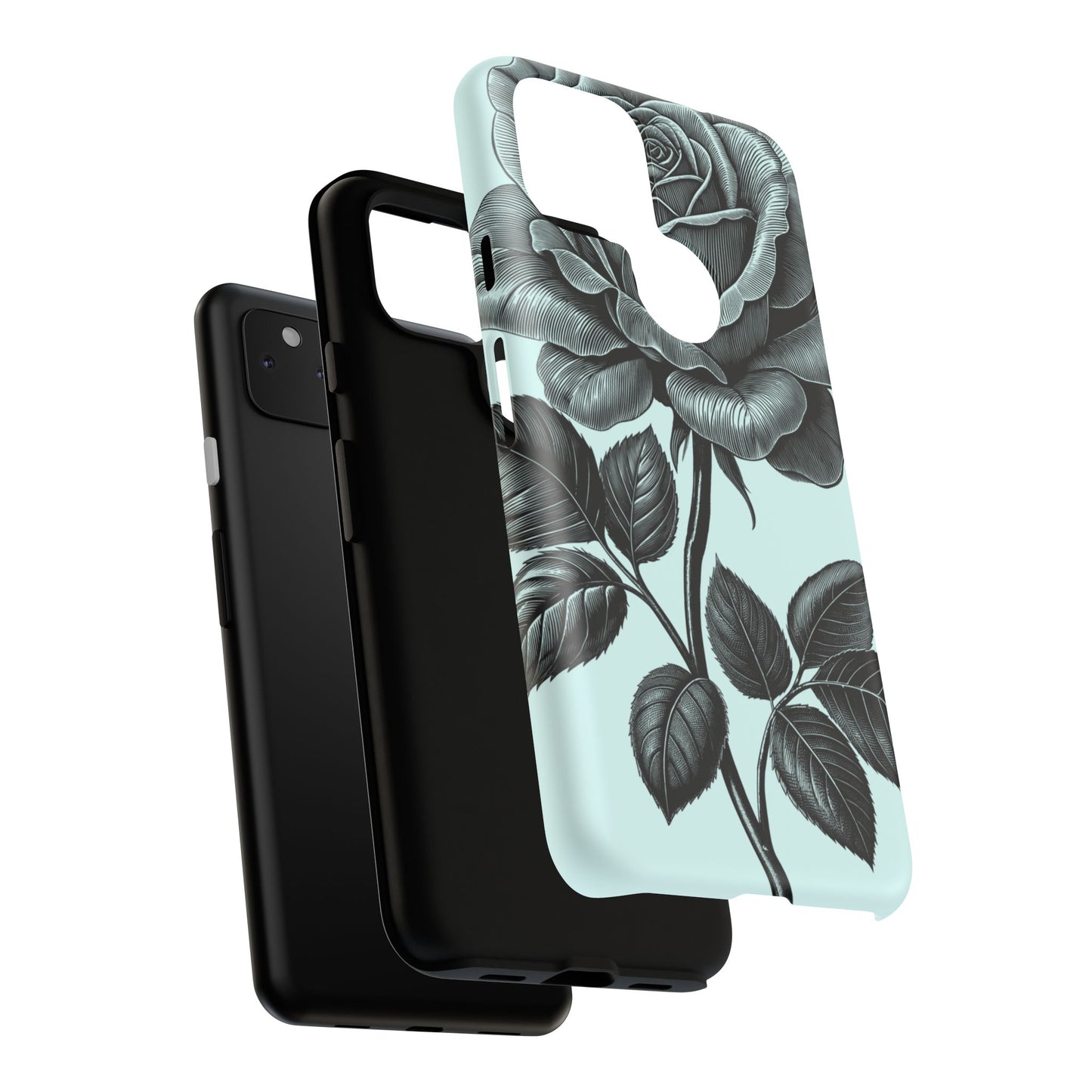 Elegant Floral Phone Case, Tough Cases for iPhones, Black Rose Design, Gift for Her, Stylish Phone Cover, Birthday Gifts