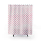 Pink Gingham Heart Shower Curtain — Romantic Valentine Bathroom Decor