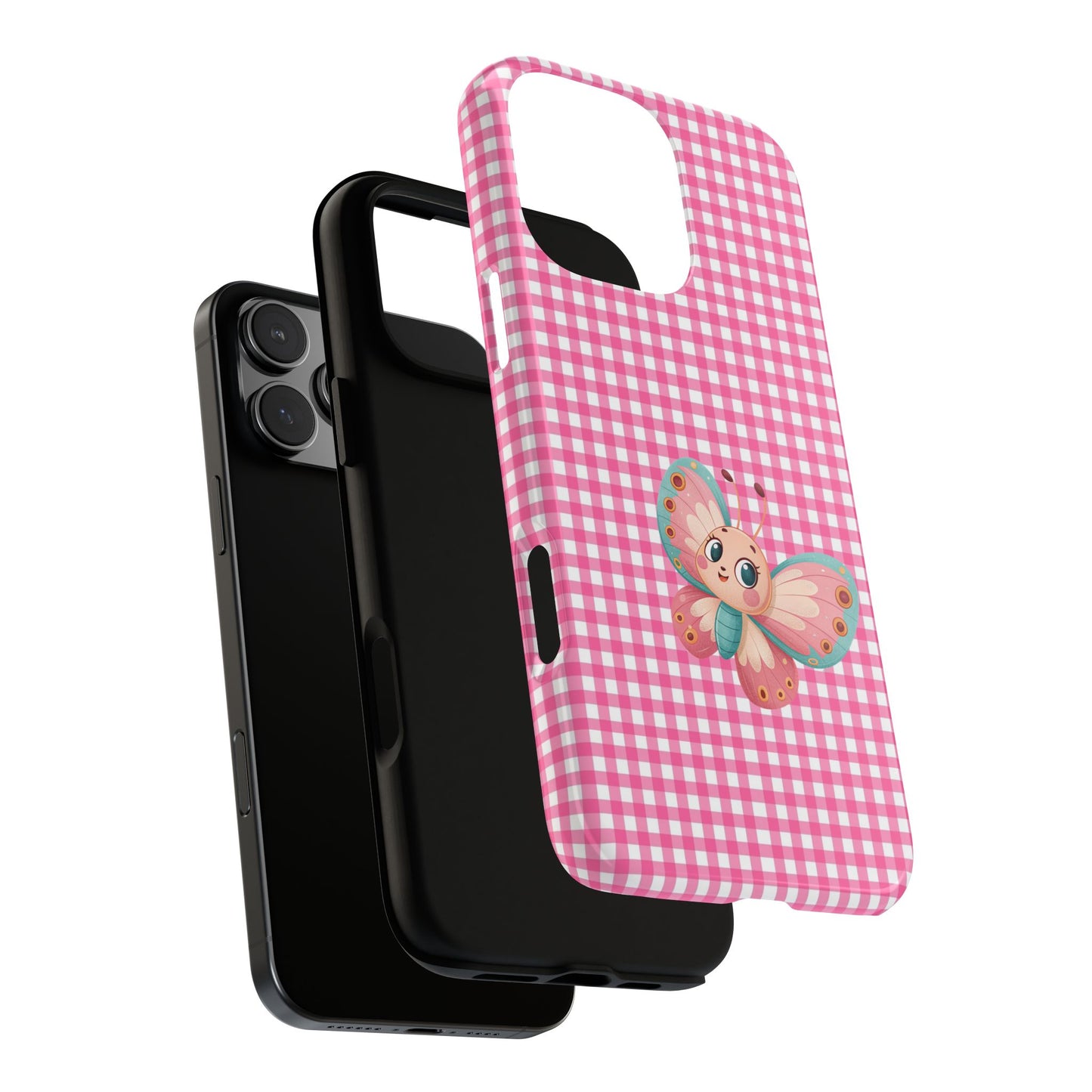 Cute Butterfly Phone Case, Tough Cases, Floral Phone Accessory, Gift for Her, Spring Fashion, Kids' Birthday Present, Pastel Aesthetic